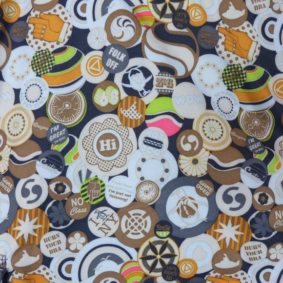 Penguin Munsingwear Swim Board Shorts Mens 30 Retro Slogans Button Pins Print - Picture 8 of 16